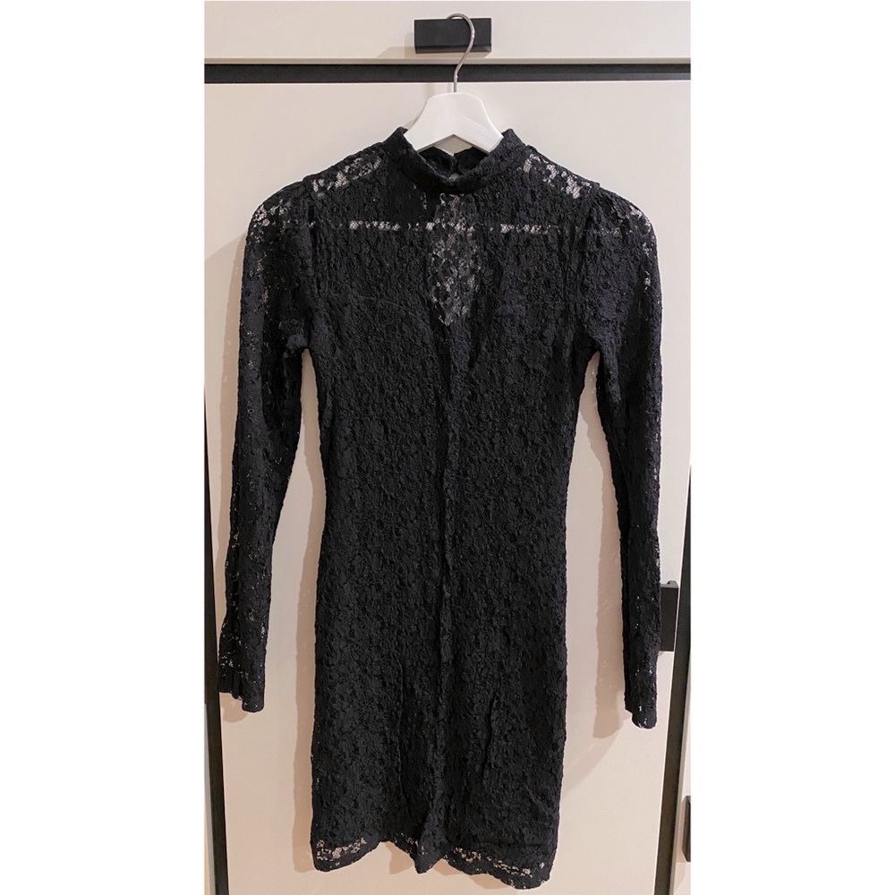 Urban Outfitters Long Sleeves Lace Black Dress